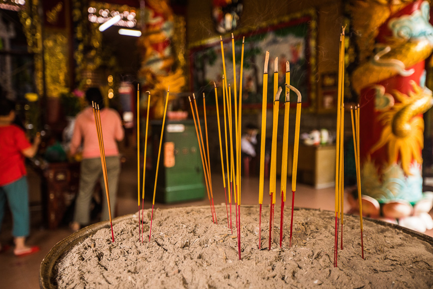 Cho Lon pagoda incense sticks