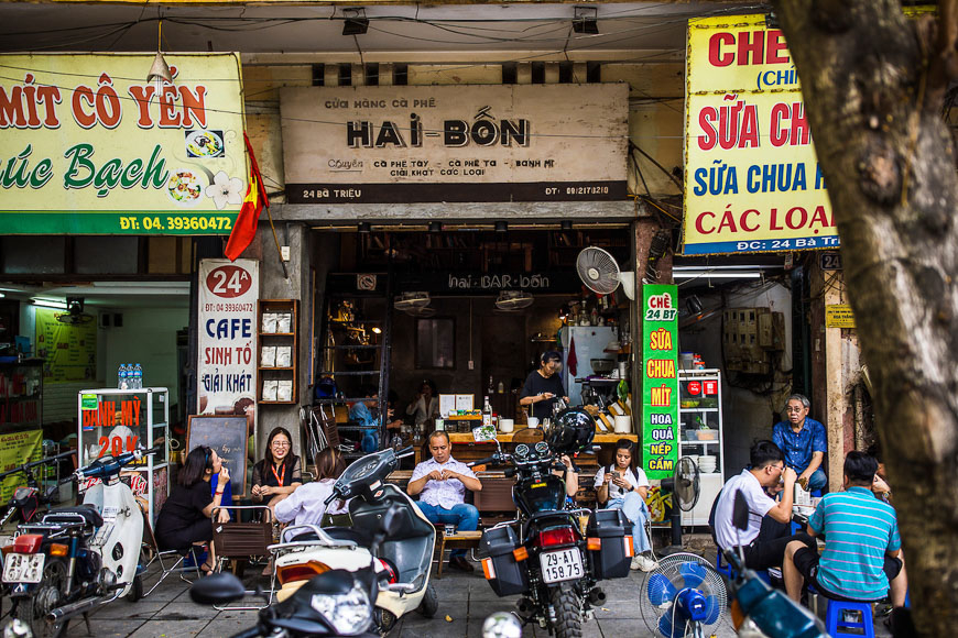 Hanoi coffee shop Ba Trieu street